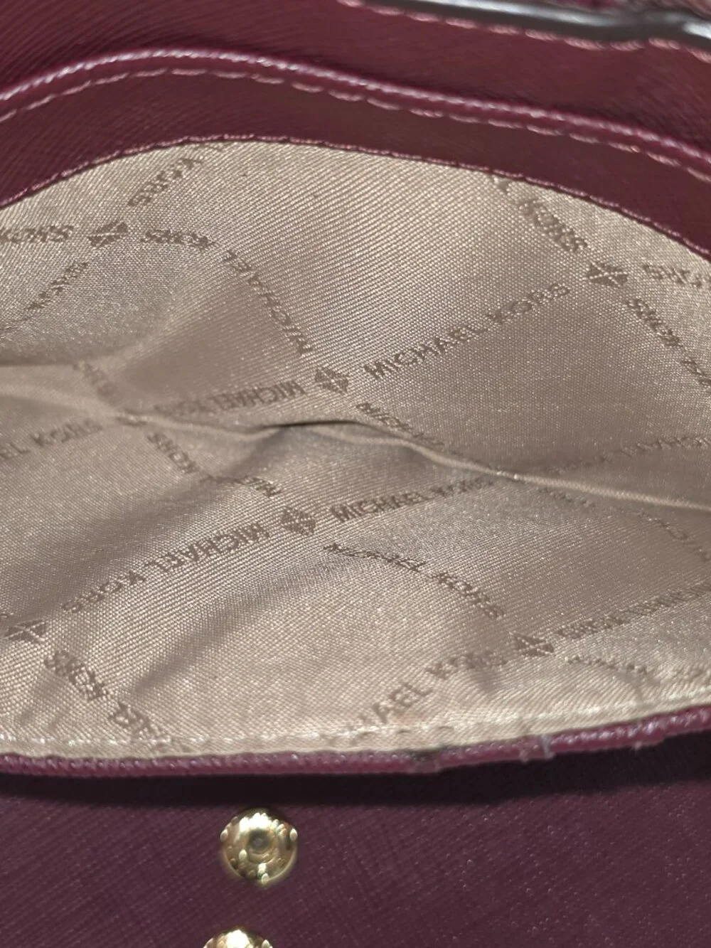 MICHAEL KORS Jet Set Double Zip Wallet Merlot Leather *NO WRISTLET* *VGC* MK....
